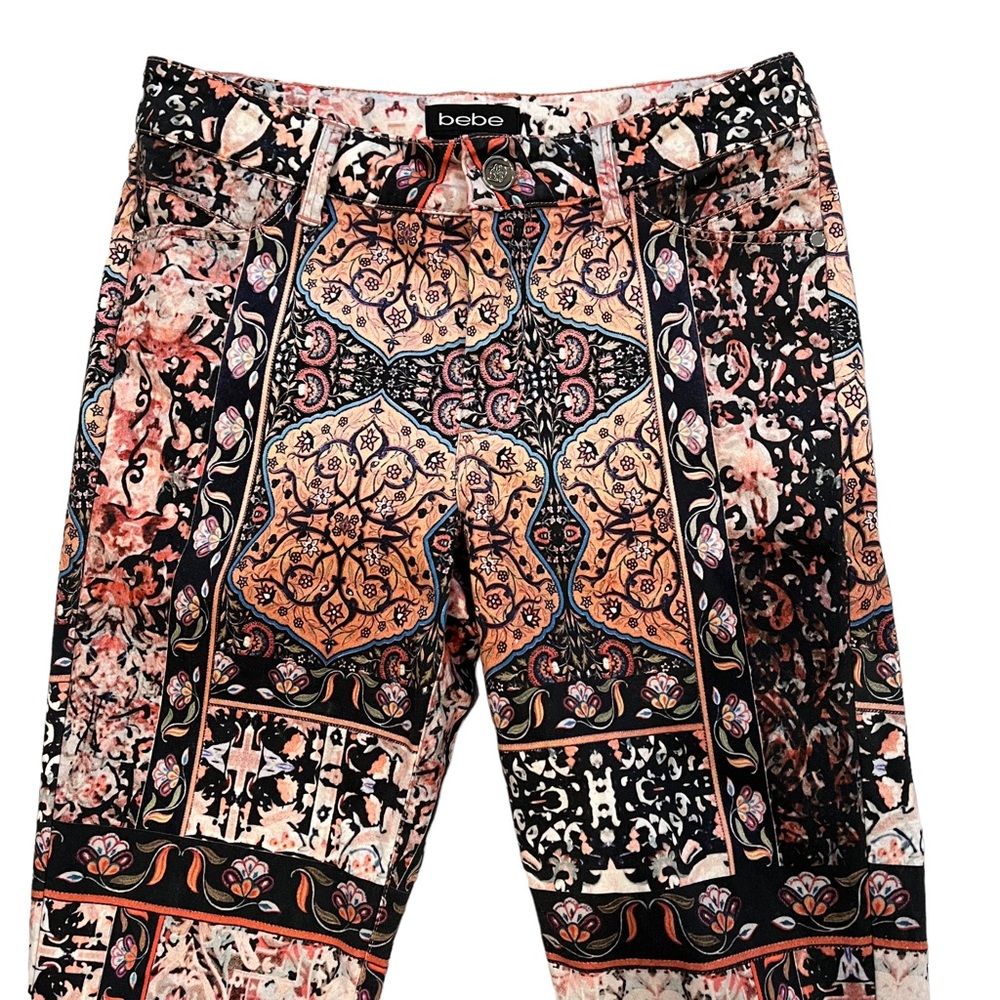 Bebe Folklore Print Skinny Jeans - Picture 7 of 14